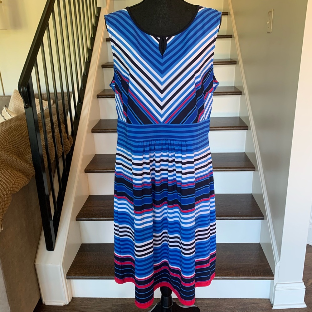 Talbot Petite Striped Sleeveless Dress